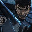 Guts grinning with his sword