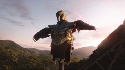 thanos' armor on a scarecrow